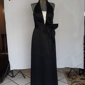 Black and white halter dress